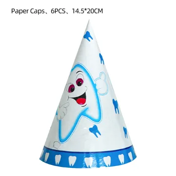 111Pcs Roztomilé Modré Prvý Zub Tému Dosky Baby Sprcha Dekorácie Jednorázový Riad Nastaviť Happy Birthday Party Boy Láskavosti Poháre