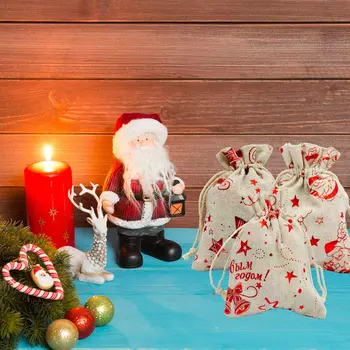24Pcs Ručne tkaná Bavlnená posteľná Bielizeň Skladovanie Package Taška Vianočný Darček Puzdro na Šperky Candy Organizátor Šnúrkou Tašky Voľný ozdobná šnúrka na uniforme Klip