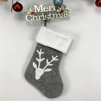 3ks Vianočné Pančuchy Santa Elk Textílie Darček Snowflake Ponožky Krásne Darčekové tašky Pre Deti, Ohnisko Strom Vianočné Dekorácie
