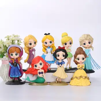 Disney Princezná Cake Obrázok Pohrať Zvony Tinkerbellls Snow White Elsa Anna Morská víla Belle Zamotaný PVC Bábika Cake Decoration Obrázok 1