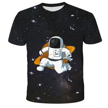 2021 Vesmíru Planéty Priestor Galaxy Astronaut 3D T-Shirt Deti Mesiac Tlač Hviezdy Neba Chlapcov, Dievčatá, Deti, Módne Tričko