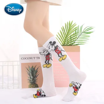 Disney 1pair cartoon Mickey tlač pančuchy tenké letné športové ponožka Harajuku štýl skateboard ponožky bavlna priedušná Dievča ponožka 0