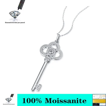 Moissanite Prívesok 0.1 ct VVS Lab Diamantový Náhrdelník Reálne 925 Stering Jemné Strieborné Šperky Dievča Svadobné Party Výročie Darček