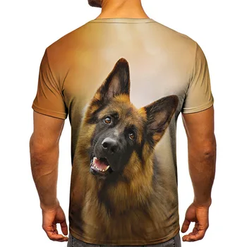 NOVÉ 3d Tlač T-shirt pre Mužov Roztomilý Aljašský Pastier Záprahových Psov Buldog Pohode Priedušná Krátke Rukávy Trendy Bežné Tričko 0