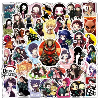 50PCS Demon Slayer, Anime, Japonskej Cartoon Graffiti Nálepka z PVC, Nepremokavé DIY Nálepky Skateboard Notebook darček deti Hračky
