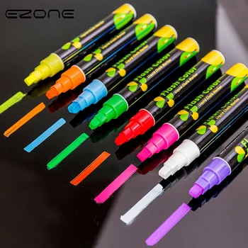 EZONE Candy Farby Zvýrazňovač Fluorescenčné Pero Kvapaliny Kriedou Marker Pero Pre LED Písanie Rada Pre Maľovanie Graffiti Office Dodanie