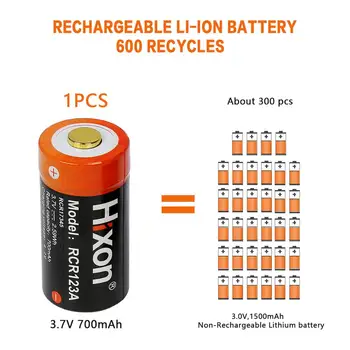 16pc 700mAh 3,7 V RCR123A CR123A 16340 nabíjateľná batéria pre Arlo HD Kamery a Reolink Argus UL Certifikované podľa FCC vyrobený Hixon
