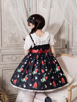 Palác princezná denne sladké lolita šaty vintage čipky bowknot roztomilý tlač vysoký pás viktoriánskej šaty kawaii dievča jsk loli cos