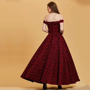 Dressv červené dlhé večerné šaty lacné ramena zips až svadobné party formálne šaty linky večerné šaty