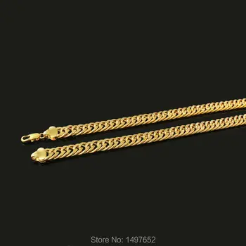Nové Trendy Zlatá Farba Muži Ženy Šperky Set Zlato ColorChain Náhrdelník Náramok Móda, Svadobné Doplnky 0