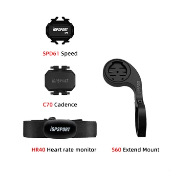 IGPSPORT CAD70 Kadencie SPD61 snímač Rýchlosti HR40 HR60 Srdcovej frekvencie monito ANT+ Pre Bike Počítača Rozšíriť Mount Bezdrôtové Bluetooth