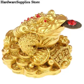 6 Štýlov Feng Shui Ropucha Peniaze, Šťastie, Šťastie, Bohatstvo Čínsky Zlatý Žaba Ropucha Mince Domáce Dekorácie, Ozdoby Šťastie Dary 0