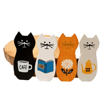 4pcs/balenia Retail Tvorivé roztomilý mini cat kávy cartoon domov dodávky zvierat klip Office Dekorácie Klipy DIY 4choices 0