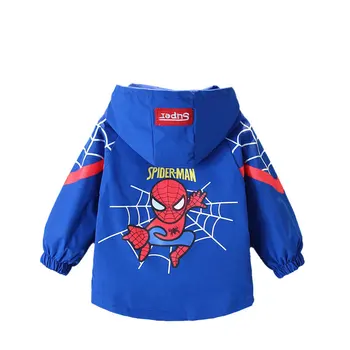 Chlapec Móda Bunda 2021 Jar kórejský Štýl Batoľa Detský Kostým Jeseň Jeseň Deti Spider-Man Cartoon Kapucňou Bundy