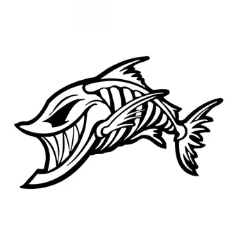 Desivé Piranha Tvar Creative Móde Auto Okno Nášivka Osobnosti Pvc Nepremokavé Nášivka Čierna/biela, 16 cm * 10 cm