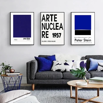 Moderný Minimalistický Plagát Klein Modrá Olejomaľba Na Plátne Abstraktné Tlač Wall Art Domova Obrázok Obývacej Miestnosti Dekorácie