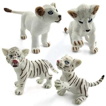 Simulácia dieťa Lev, Tiger, rys Ostrovid lesa voľne žijúcich zvierat model figúrka plastové hračky domáce dekorácie príslušenstvo Dekor Darček Pre Deti 1