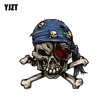 YJZT 12.3 CM*12.3 CM Pirate Skull Krížovej Kosti Auto Nálepky Odtlačkový Auto Príslušenstvo 6-0638
