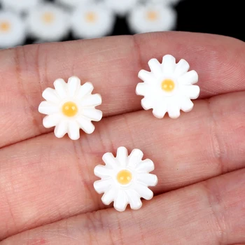 Prírodné Farebné Sladkovodné Shell Daisy perleť Voľné Dištančné Korálky Pre Šperky, Takže DIY Náramok, Náhrdelník Handmade12mm