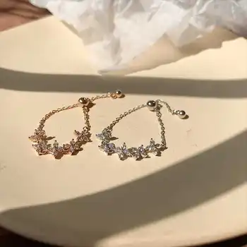 Módne šperky Šesť Hviezd Nastaviteľný Krúžok Pre Ženy, Svadobné Zásnubný Prsteň 0