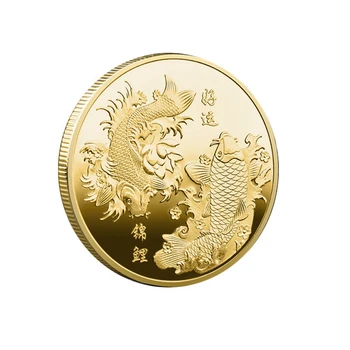 2022 Nový Rok Ryby, Zlaté Mince, Pamätné Mince Kolekcie Darček Dekoračné Mince Zber Dekorácie