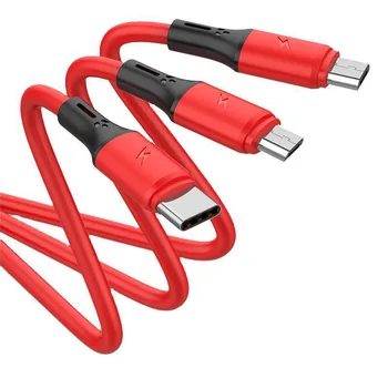 3in1 Dátový Kábel USB pre zariadenia iPhone Rýchlo Nabíjačka Nabíjací Kábel Pre Android telefónu typu c xiao huawei Samsung Nabíjačka Drôt Pre iPad
