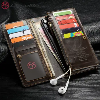 CaseMe Univerzálny Telefón Taška Pre Huawei Mate 20 Pro Multi-Funkčný Zips Peňaženku Stáť Karta puzdro Pre iPhone Xs Xs Max / Pre Xiao