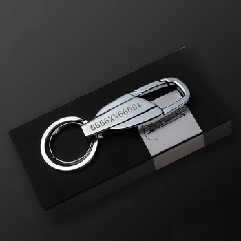 QOONG Vlastné Písma Mužov Auto prívesok na Tvorivé Ultra Ľahký Keychain Luxusné Visí Kľúč Krúžky Nástroj Otcov, Deň Dary Y09