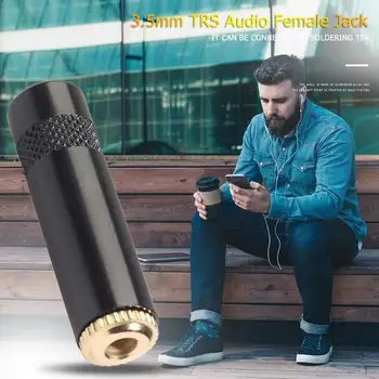 1/5 ks 3,5 mm TRS Audio Jack Samica Spájky, Konektor 3 Pól Stereo Adaptéry do Zásuvky Pozlátené Drôtu Konektor pre Slúchadlá urob si sám