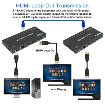 2019 4K@60Hz HDBaseT HDMI Extender 120m HDMI Extender IČ Podporu POC HDCP2.2 HDMI Extender Slučky Cez Cat6 RJ45 HDMI Extender