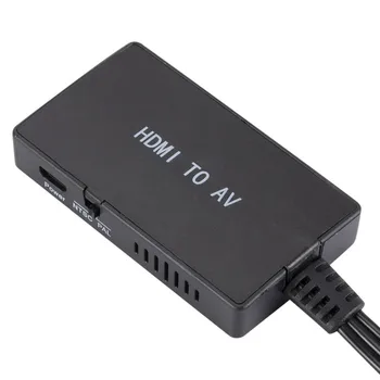 HDMI k AV Prevodník, HDMI Audio Video Adaptér Podporuje PAL/NTSC Kompatibilný pre Apple TV, DVD a Blu-ray Prehrávač NA