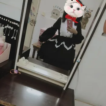 Japonský Gothic Lolita Šaty Žien Kawaii Palác Princezná Luk Čipky Sladké Šaty Vintage Renesancie Fairy Party Šaty Cosplay