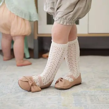 Baby Leta Duté Z Dojčenské Ponožky Deti Ponožky Pre Dievčatá Pletené Bavlnené Dlhé Trubice Ponožky Kolená Vysoké Batoľa Princezná Ponožky