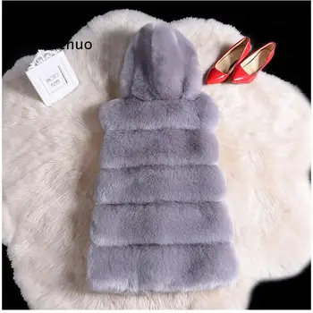 Zimné Teddy Srsti Srsť Z Umelého 2020 Eco Teplá Vesta Žena bez Rukávov Spp dámske Kabáty Faux Fox kórejský Módne Oblečenie