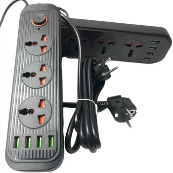 Power Strip EÚ Plug 3 Nabíjania cez USB Zásuvky AC Univerzálny Elektrické zariadenia Extender Kábel Predlžovací Kábel pre Domáce Kancelárie Sieťový Filter 0