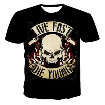 Nové T-shirt pánske vysoko kvalitné pánske a dámske tričko skull krátky rukáv 3D tlač horor vzor mladých pánske T-shirt