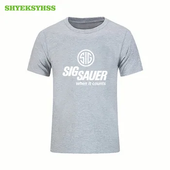 Sig Sauer Zbrane pánske Tričko zo Čistej Bavlny Módne O-Neck T-Shirt Lov Vonkajšie Streľba Tričko Muži Ženy Krátke Rukávy 2