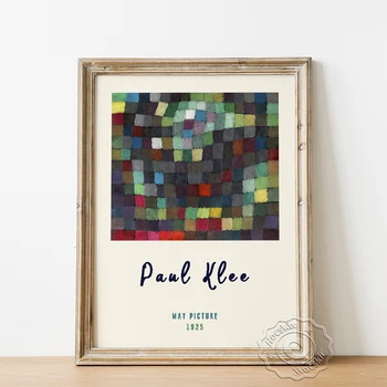 Paul Klee Výstavy Múzeum Plagátu, Môže Obraz Abstrakt Plátno Maľby, Mozaiky Farebný Blok Stenu Obrázok, Elegantný Darček Domova