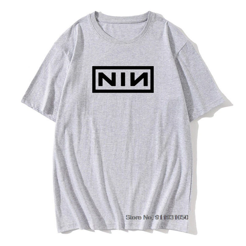 2020 lete Retro Kostým Bavlna Slim Fit Bežné Krátky Rukáv T Shirt Mužov Tlač Nine Inch Nails Rock Band T-shirts Veľká Veľkosť 1