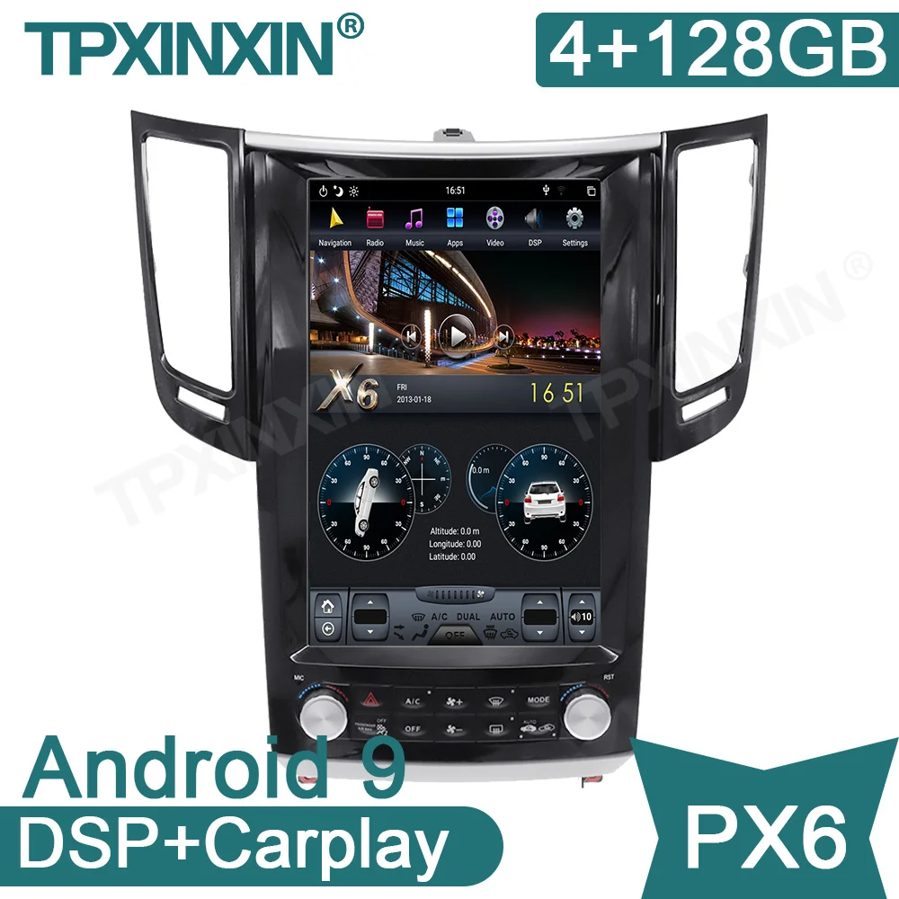 Android 9.0 4+128G PX6 Na Infiniti FX35 na roky 2009-2013 Auta GPS Navigácie Stereo Hlava Jednotky Multimediálny Prehrávač Auto Rádio 1