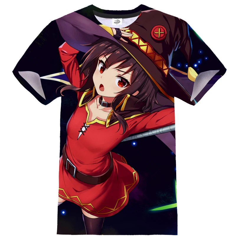Anime Konosuba 3D Tlač T-shirt Muži Ženy Streetwear Kawaii Dievča Vzor T Košele Bežné Tričká Topy 1