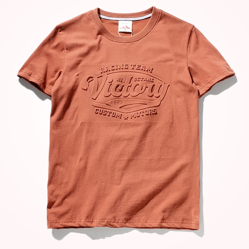 Bavlna Kartáčovaný Krátky Rukáv T-shirt 2021 Lete Nové Multi -Farebné 3D Troch-Dimenzionální Razba Slim s Krátkym Rukávom Topy 1