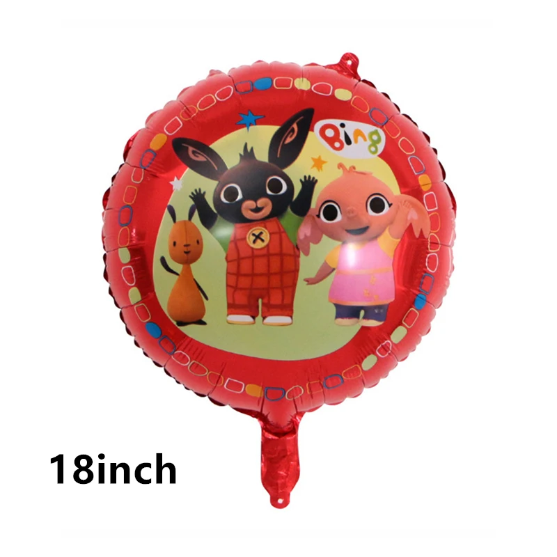 Bing Králik Fólie Latexové Balóny Happy Birthday Vlajky Zástavy Cartoon Červená Čierna Jungle Pet Balón Party Dekorácie Vianočný Darček 1