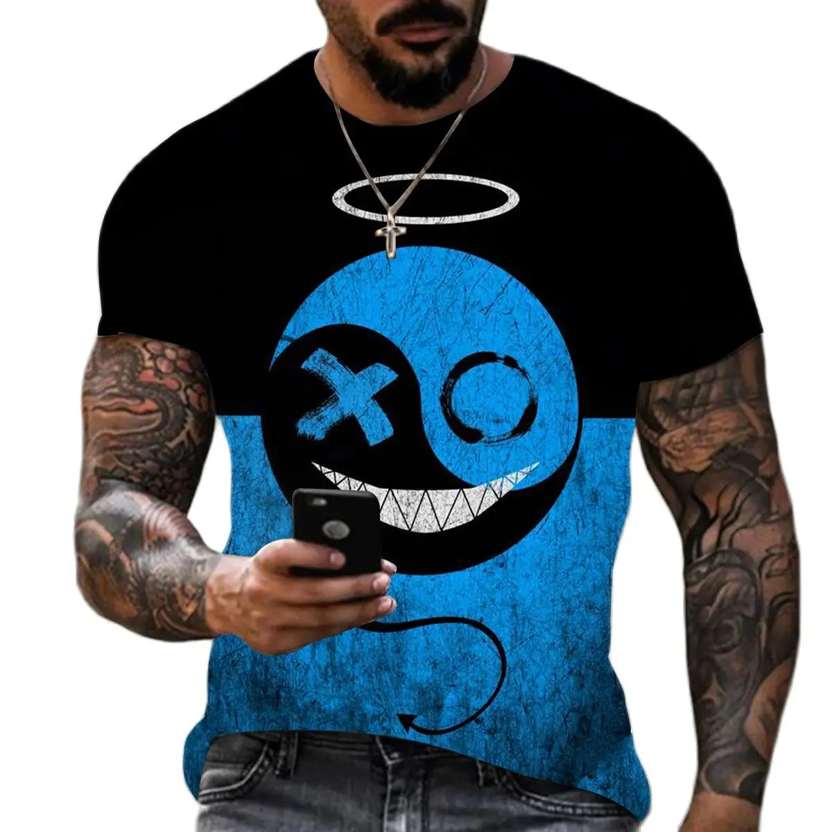 Letný Predaj XOXO tlač Muži t-shirt Módne O-Krku Bežné Krátky Rukáv Ulice, Hip Hop, Unisex Pohodlné Nadrozmerné T-Shirt 1
