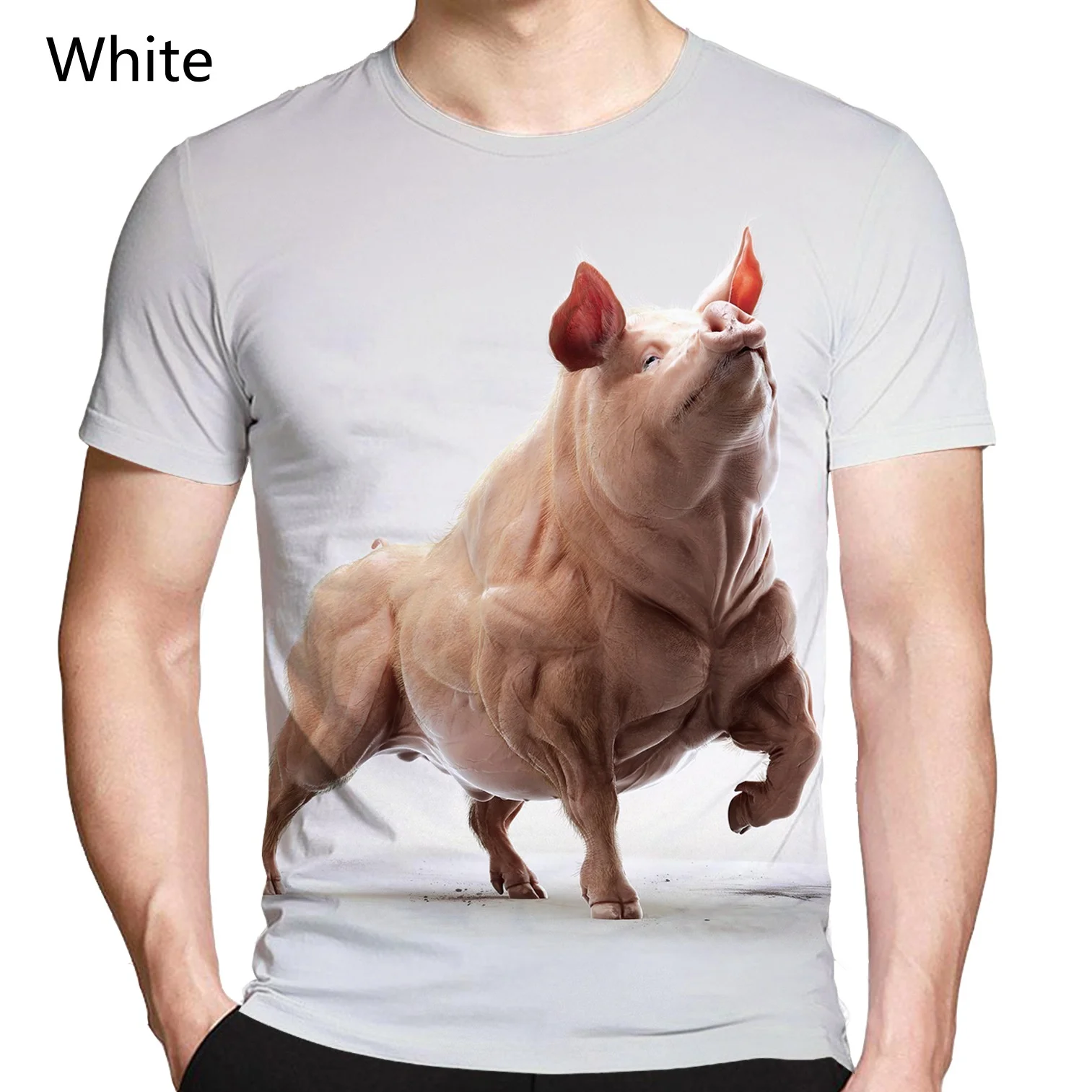 Nové Módne Pár Legrační Zviera 3D Tlač T-Shirt Cartoon Ošípaných, hovädzieho Dobytka Bull Krátky Rukáv Tees 1