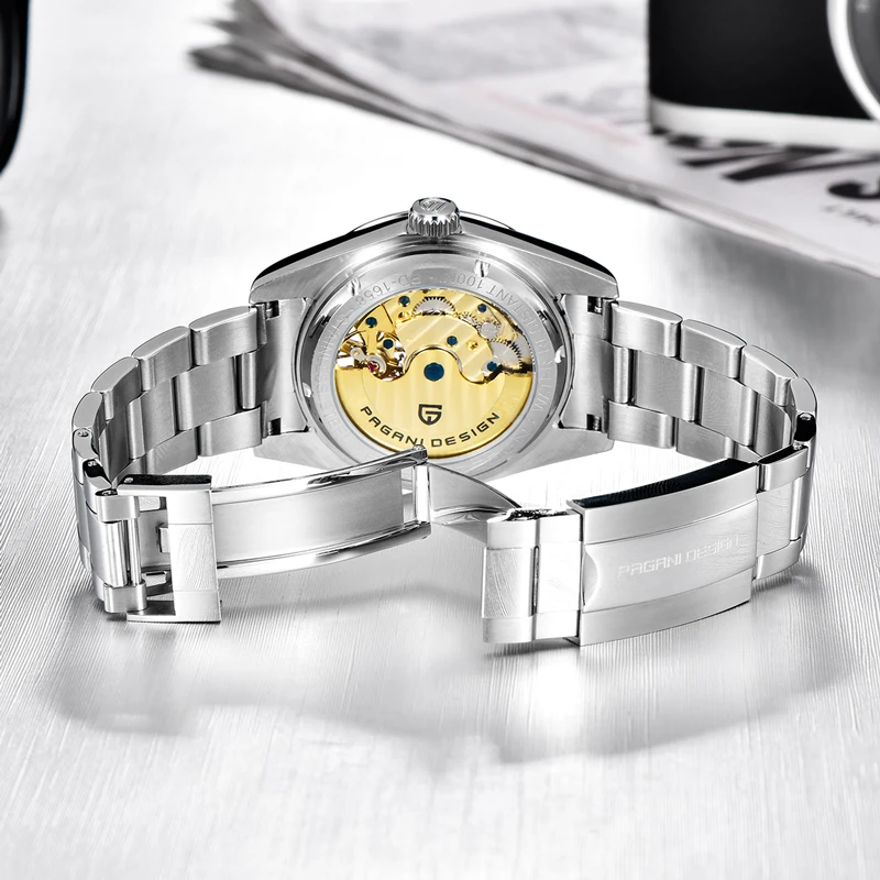 PAGANI Dizajn Top Značky Luxusné Automatická Muži Hodinky Čierne Mechanické Hodinky Muži, 100M Vodotesné Business Športové Náramkové hodinky reloj 1