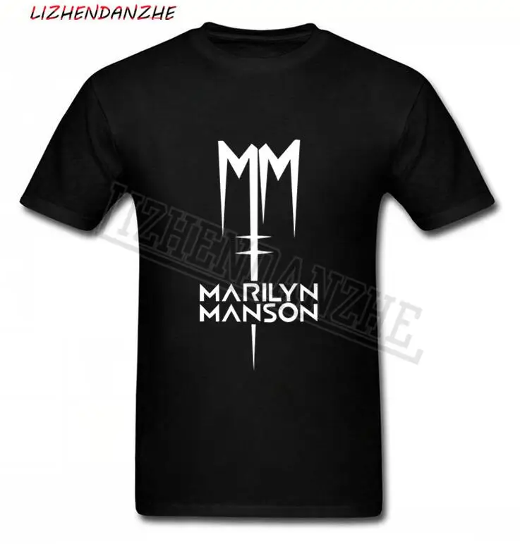 Top Rocková skupina Marilyn Manson Bavlnené tričko Tee TRIČKO Priemyselných Kovov Rocková Kapela t tričko Krátky Rukáv Rukáv Mužov Hip Hop 037 1
