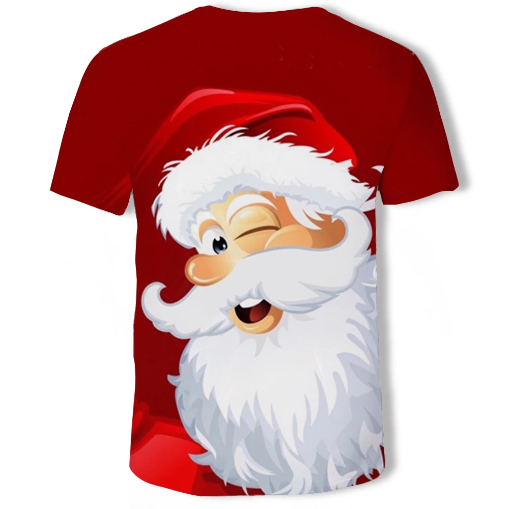 Veselé Vianoce 3D Tlač T-Shirt Santa Claus-Krátke Rukávy T-Shirt Polyester Priedušná Materiálu Príležitostné Voľné 2021 Letné Top 1