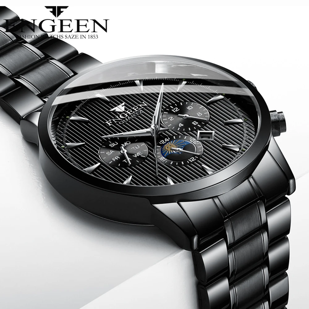 Čierne Hodinky Muž Študentov Športové náramkové hodinky Quartz Ocele, Vodotesné Non-Automatické Hodinky 2020 Nový Štýlový Koncept pánske Hodinky 1