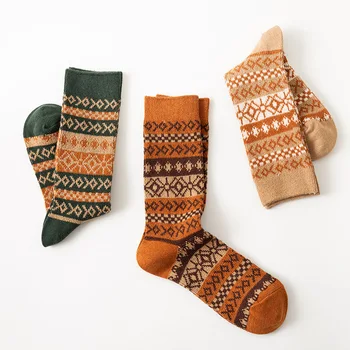 Pričom Uhlopriečny Vzor Módne Retro Ponožky Ženy Brethable Pohodlné Bavlnené Pliesť Ponožky Nové Jeseň Zima Kvalitné Ponožky Sox